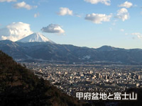 甲府盆地と富士山