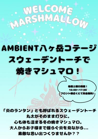 スウェーデントーチでマシュマロ焼き体験