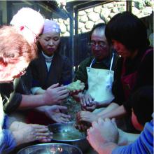 生芋からつくるこんにゃく作り