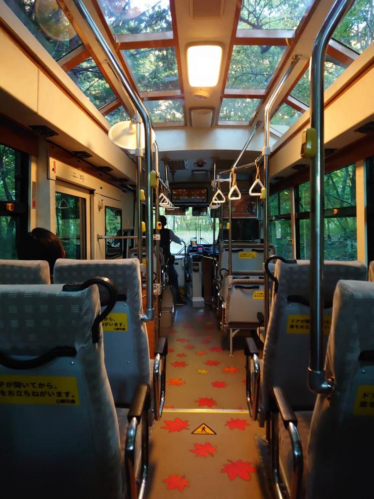 奥昇仙峡紅葉狩りバスの車内