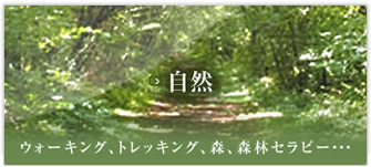 自然　ウォーキング、トレッキング、森、森林セラピー・・・