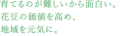 育てるのが難しいから面白い。花豆の価値を高め、地域を元気に。