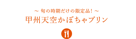 〜旬の時期だけの限定品！〜甲州天空かぼちゃプリン