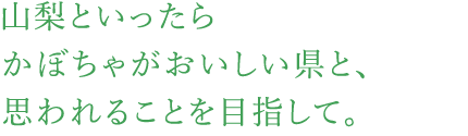 山梨といったらかぼちゃがおいしい県と、思われることを目指して。