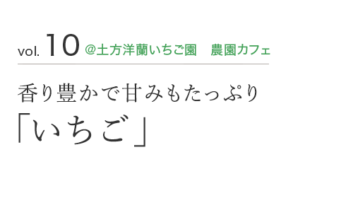 vol.10 ＠土方洋蘭いちご園　農園カフェ 香り豊かで甘みもたっぷり 「いちご」