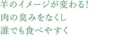 羊のイメージが変わる！肉の臭みをなくし誰でも食べやすく