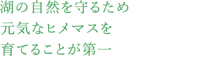 湖の自然を守るため元気なヒメマスを育てることが第一