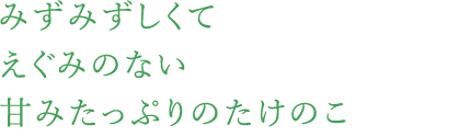 みずみずしくてえぐみのない甘みたっぷりのたけのこ