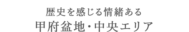 歴史を感じる情緒ある<br>甲府盆地・中央エリア