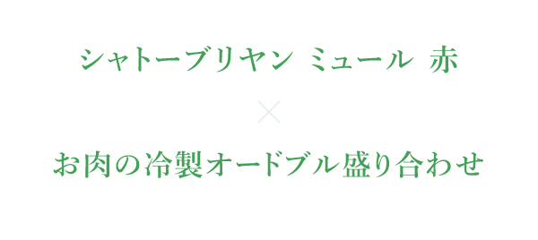 シャトーブリヤン ミュール 赤　お肉の冷製オードブル盛り合わせ