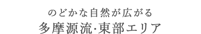 のどかな自然が広がる<br>多摩源流·東部エリア