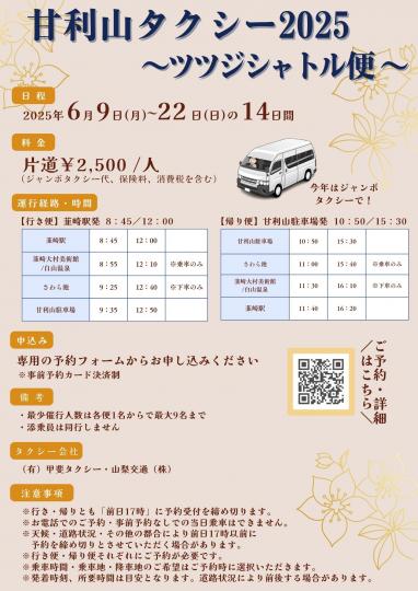 甘利山タクシー　チラシ