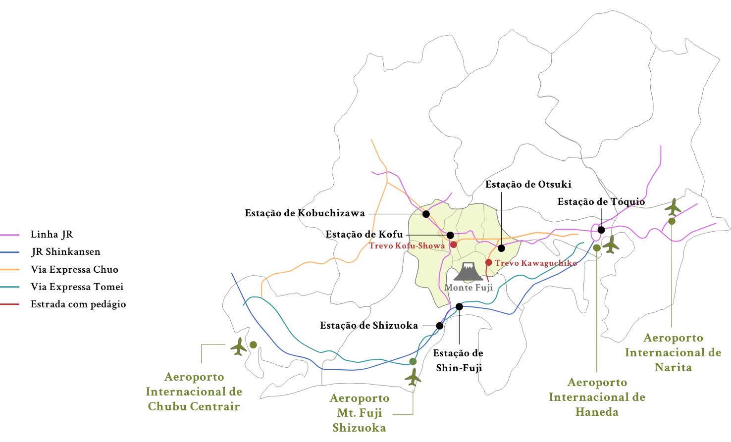 Localização da Província de Yamanashi