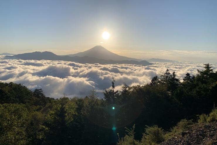 七面山ダイヤモンド富士雲海3