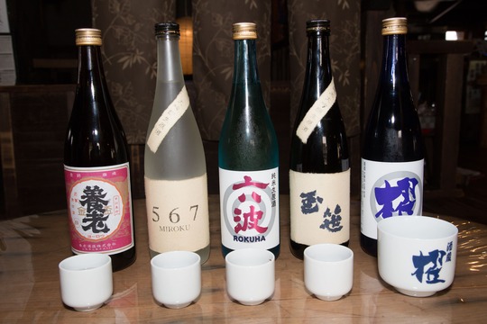 ５種類ある日本酒飲み比べセット