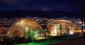 笛吹川フルーツ公園の夜景