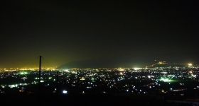 フルーツライン（甲州市勝沼町）の夜景