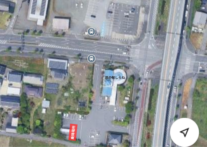 道の駅しらねバス乗降位置