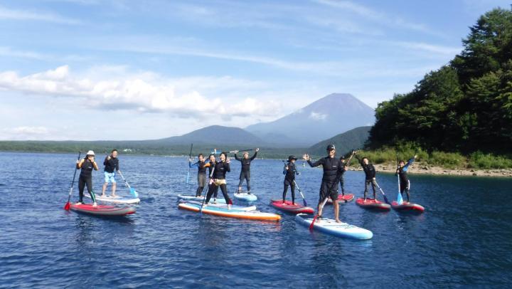 本栖湖でのSUP