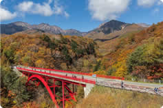 東沢大橋と八ヶ岳紅葉